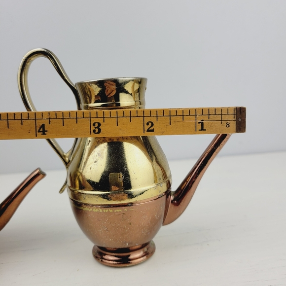 Antique 1930s Miniature Registered Design Brass & Copper Teapots - Picture 16 of 16